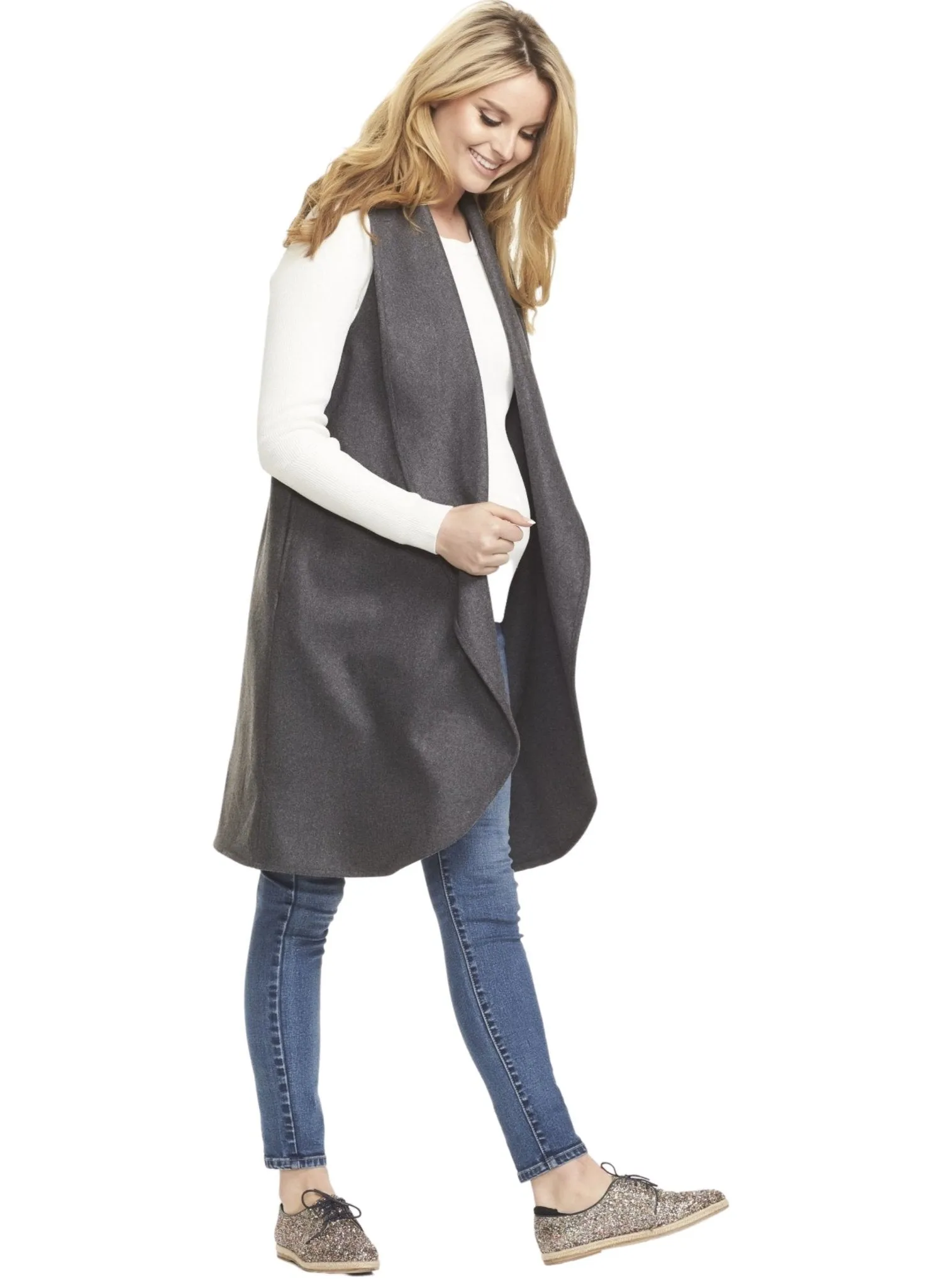 Frost Wool Maternity Vest - Grey