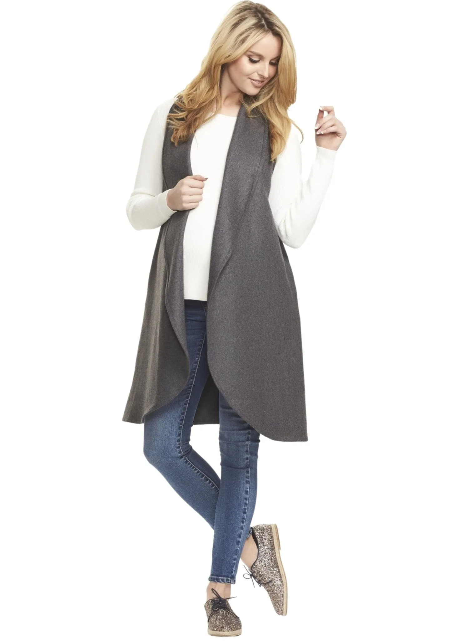 Frost Wool Maternity Vest - Grey