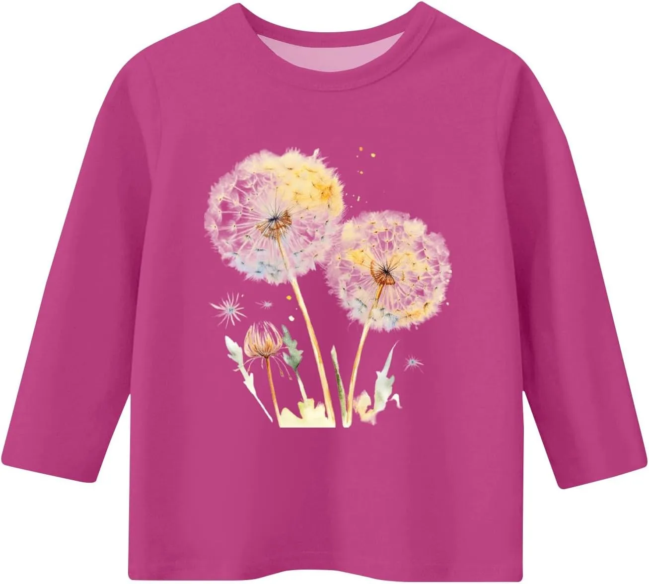 Girls Summer 3/4 Length Sleeve Tops Crew Neck Shirt Casual Athletic Tops Patterned Elbow Sleeve Blouse 3-14 Years