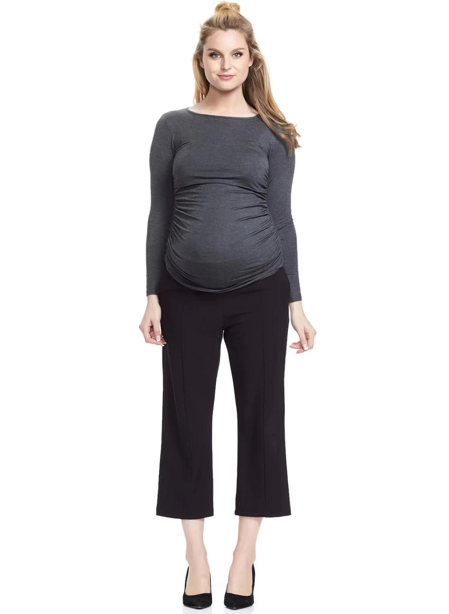 Honor Long Sleeve Maternity & Nursing Top - Grey