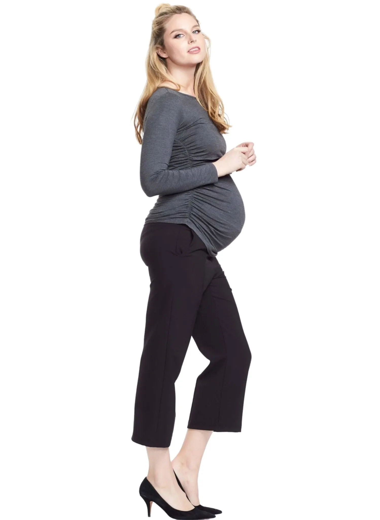 Honor Long Sleeve Maternity & Nursing Top - Grey