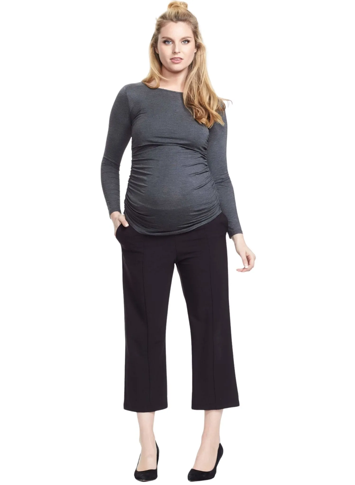 Honor Long Sleeve Maternity & Nursing Top - Grey