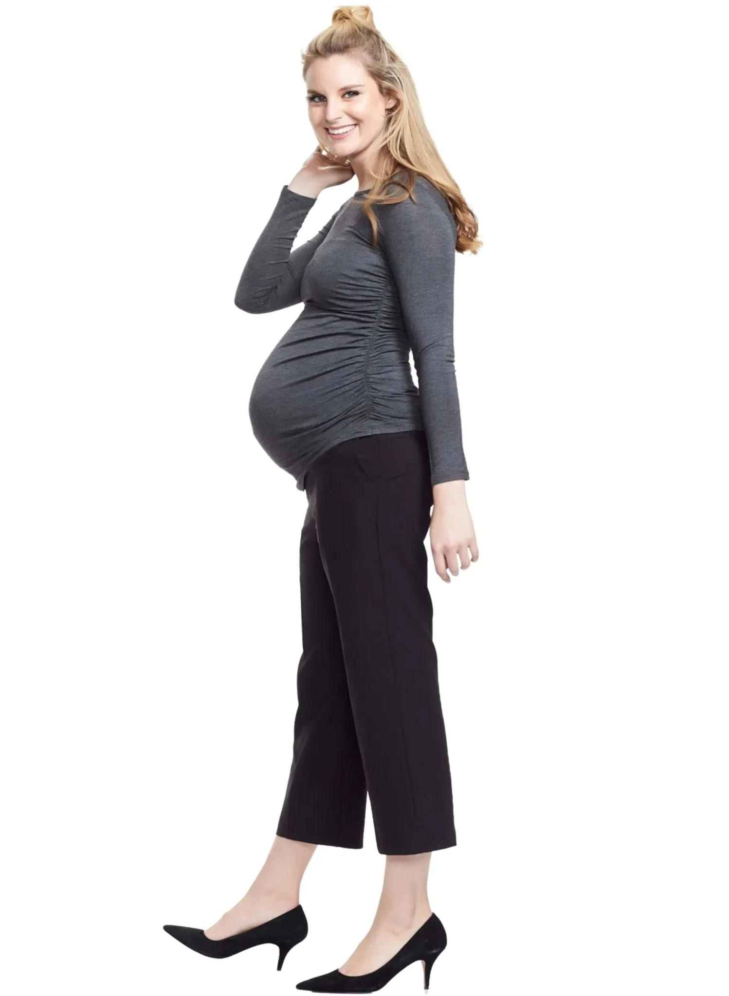 Honor Long Sleeve Maternity & Nursing Top - Grey