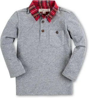 Hope & Henry Boys' Long Sleeve Rugby Polo Shirt