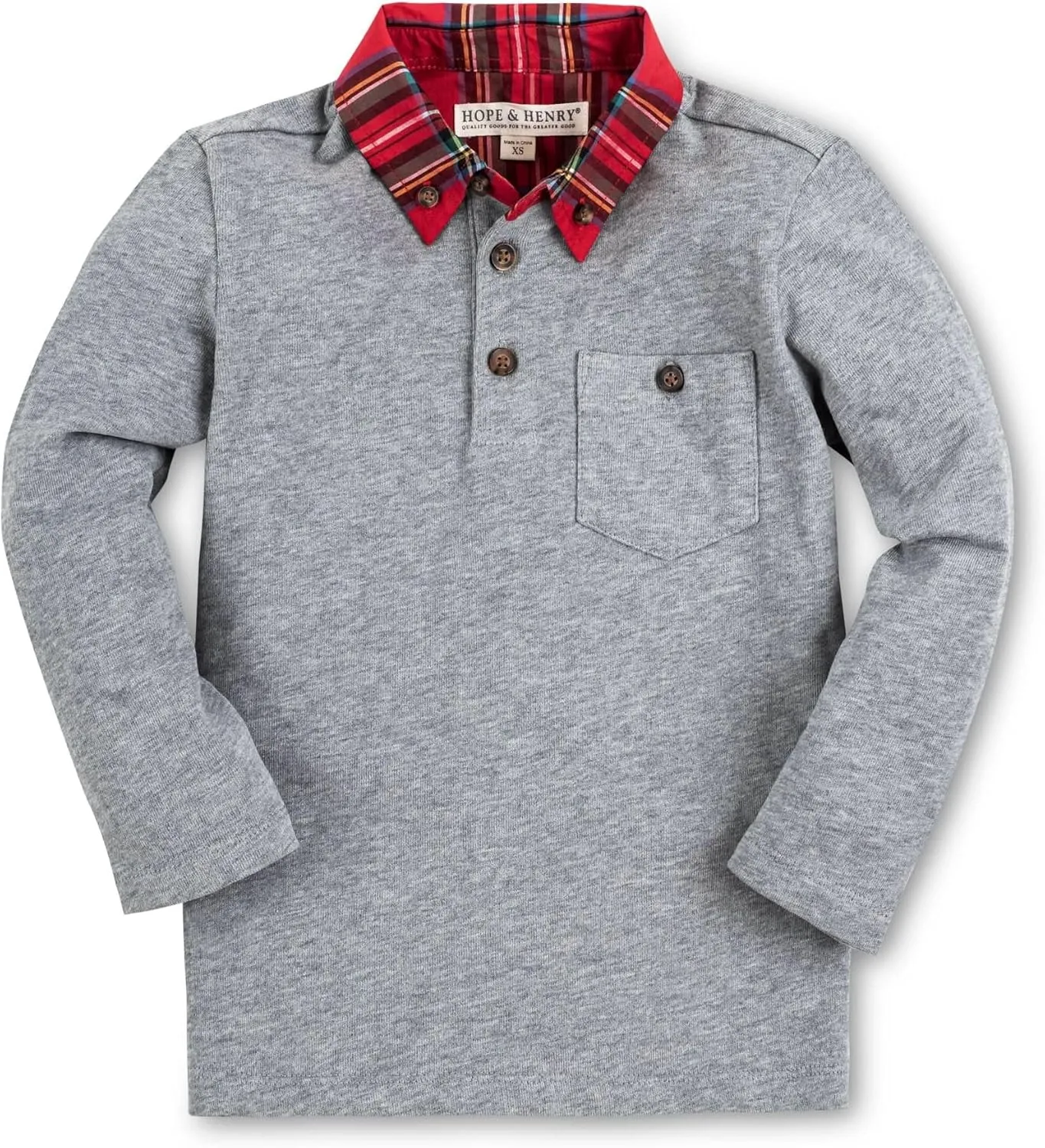 Hope & Henry Boys' Long Sleeve Rugby Polo Shirt