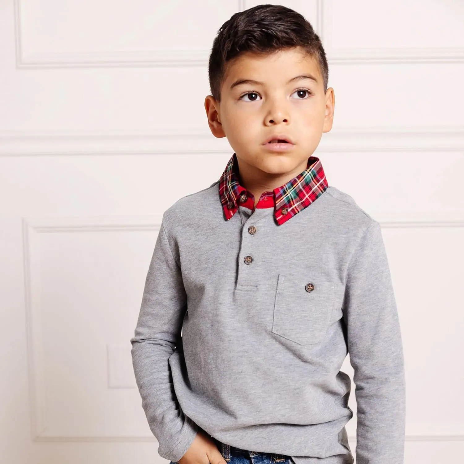 Hope & Henry Boys' Long Sleeve Rugby Polo Shirt