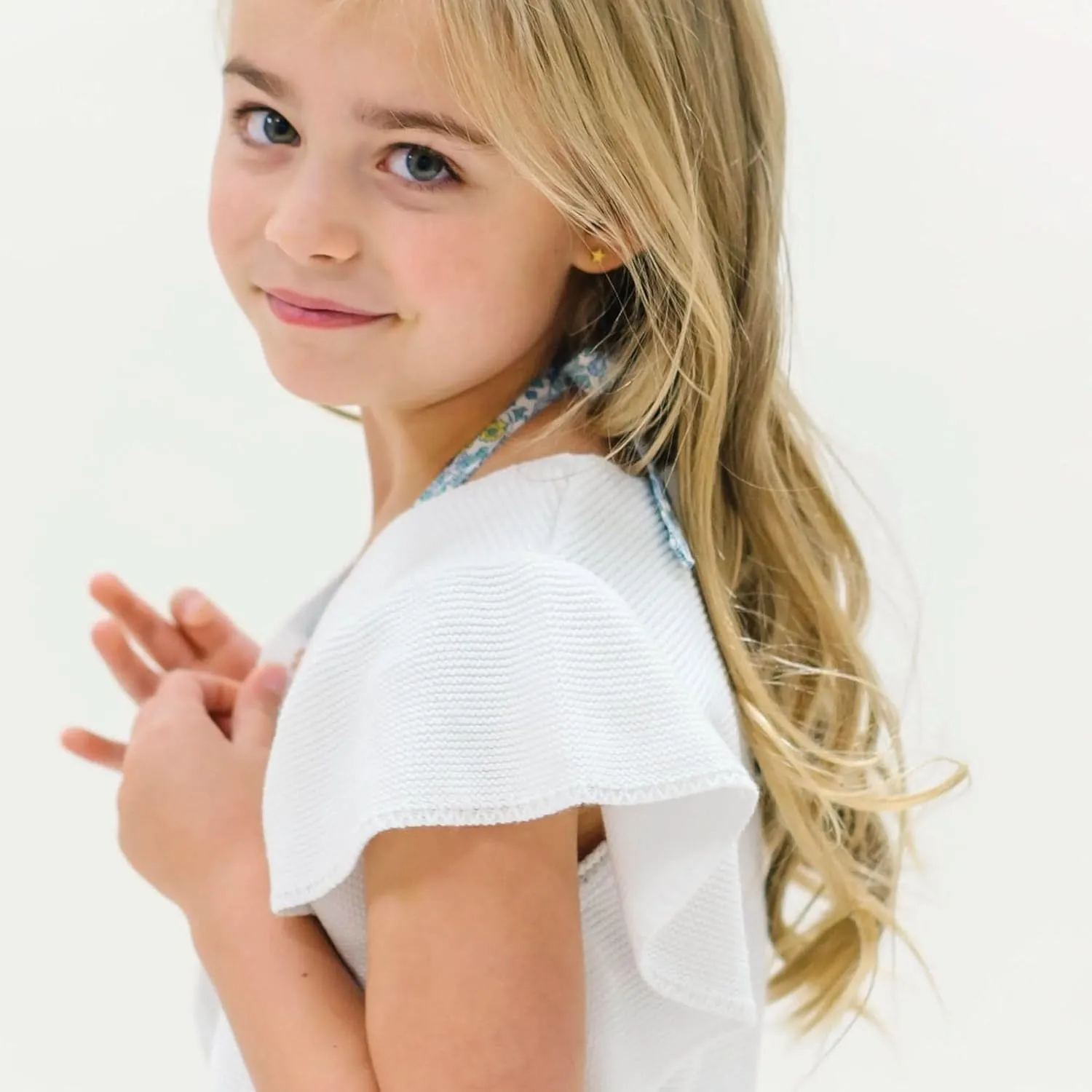 Hope & Henry Girls' Long Sleeve Fancy Cardigan Sweater with Stripe Trim