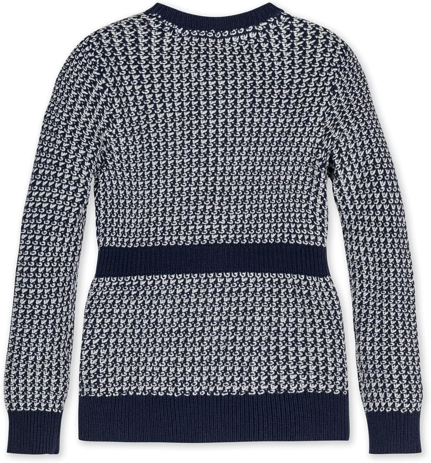 Hope & Henry Girls' Long Sleeve Fancy Cardigan Sweater with Stripe Trim
