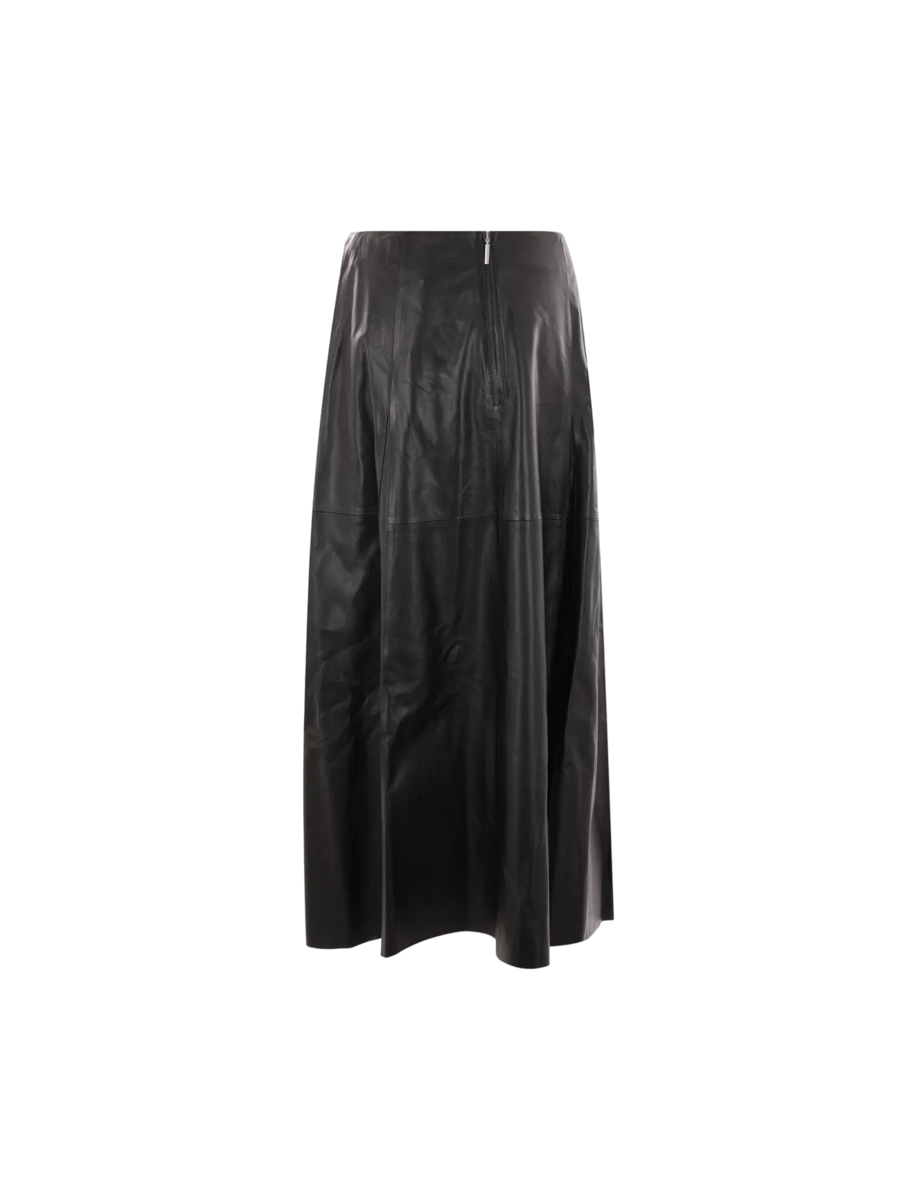 Irina Leather Midi Skirt