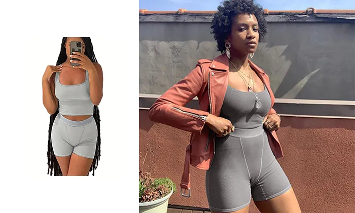 Knitted Hip High Waist Shorts Sports Leisure Suit