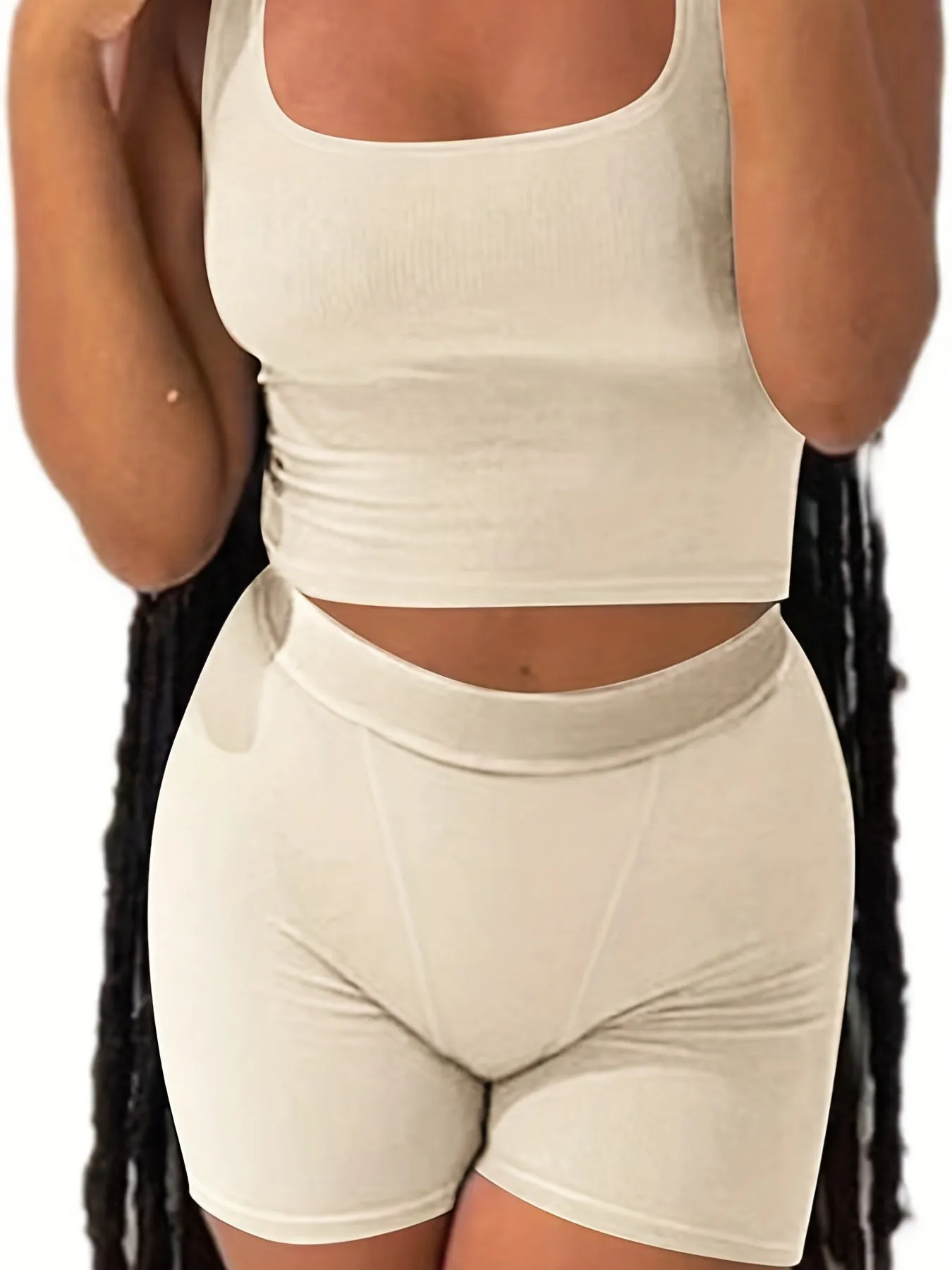 Knitted Hip High Waist Shorts Sports Leisure Suit