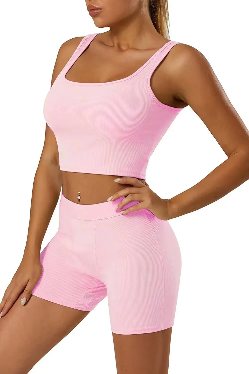 Knitted Hip High Waist Shorts Sports Leisure Suit