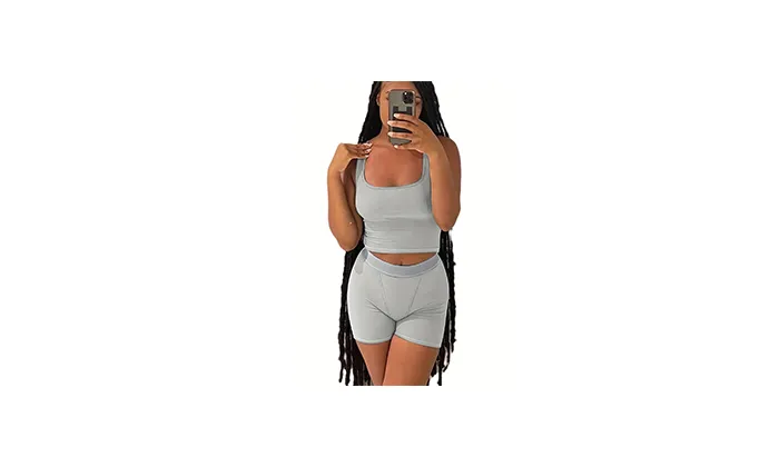 Knitted Hip High Waist Shorts Sports Leisure Suit