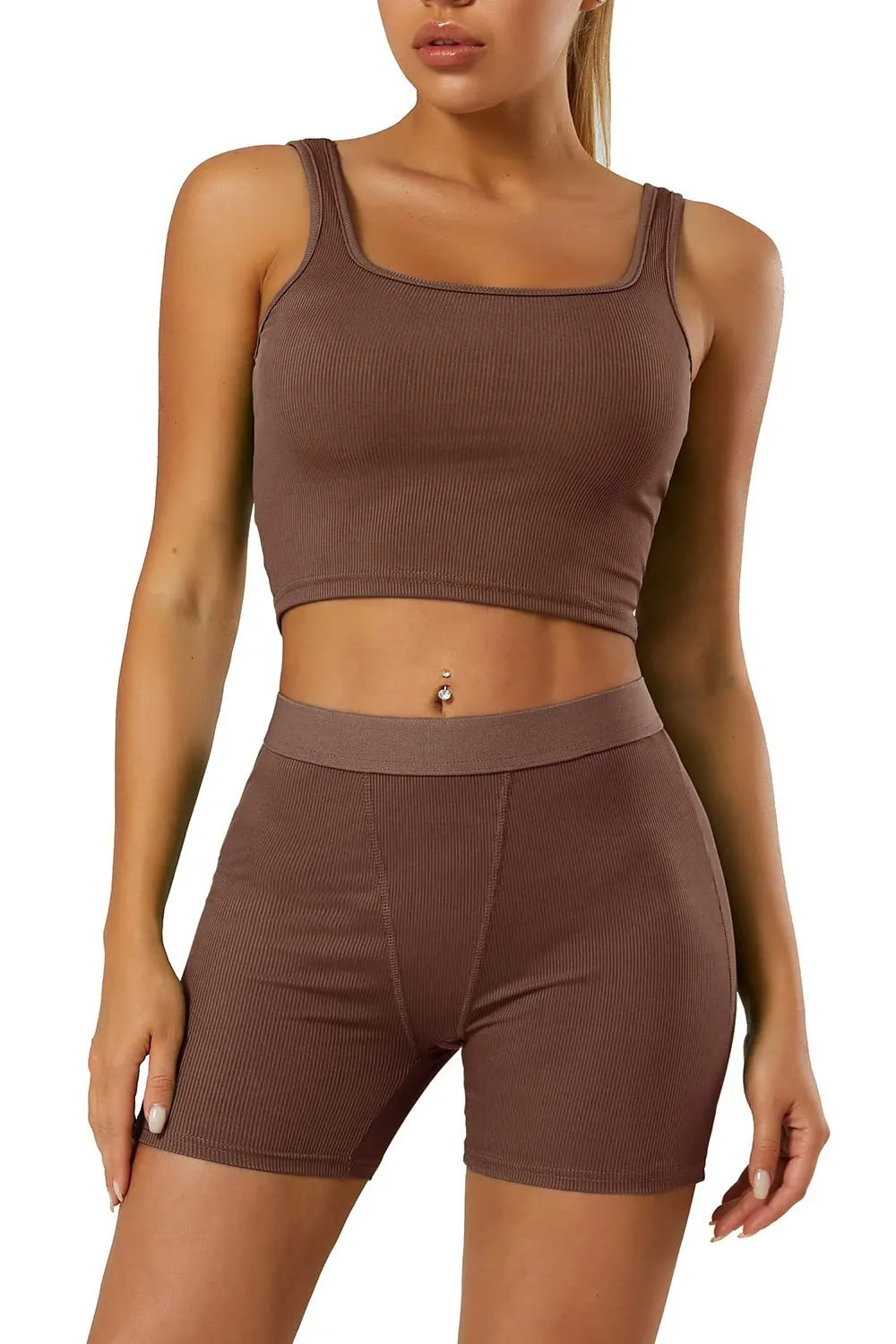 Knitted Hip High Waist Shorts Sports Leisure Suit