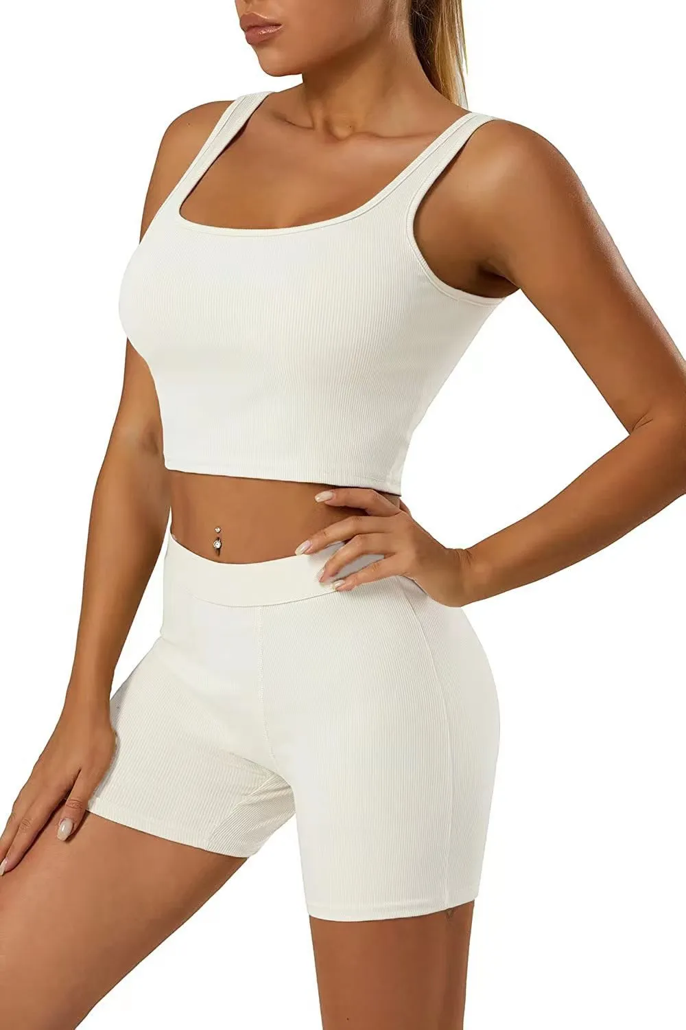 Knitted Hip High Waist Shorts Sports Leisure Suit