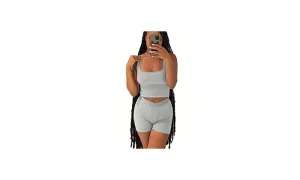 Knitted Hip High Waist Shorts Sports Leisure Suit