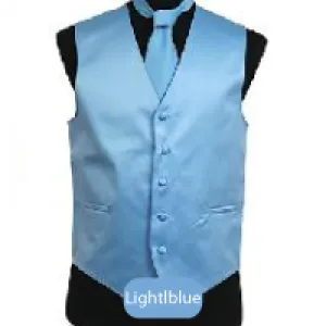 Lightl blue Mens Solid Vest