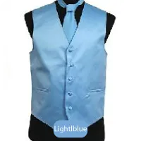 Lightl blue Mens Solid Vest