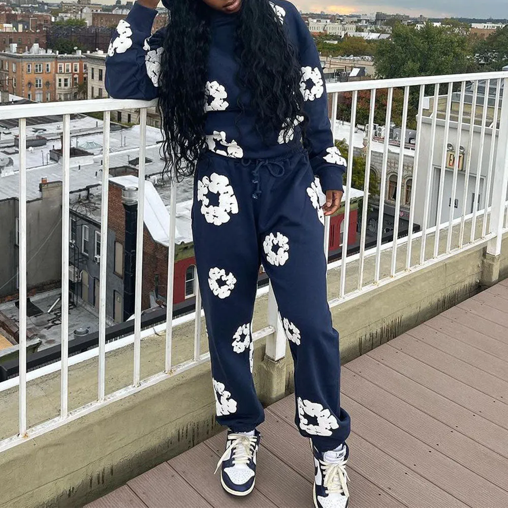 MB FASHION 3D COTTON WREATH JOGGING 2PCS SET 021LY