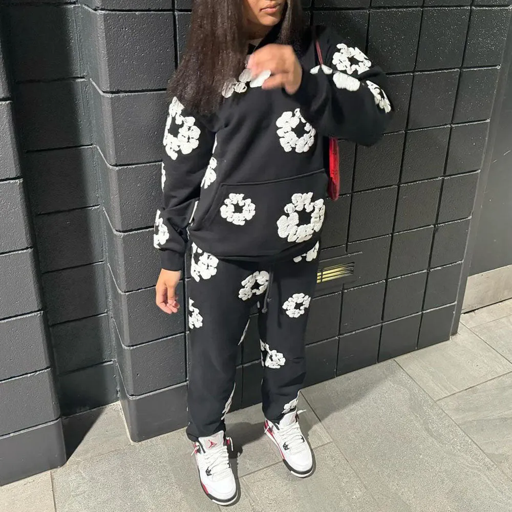 MB FASHION 3D COTTON WREATH JOGGING 2PCS SET 021LY