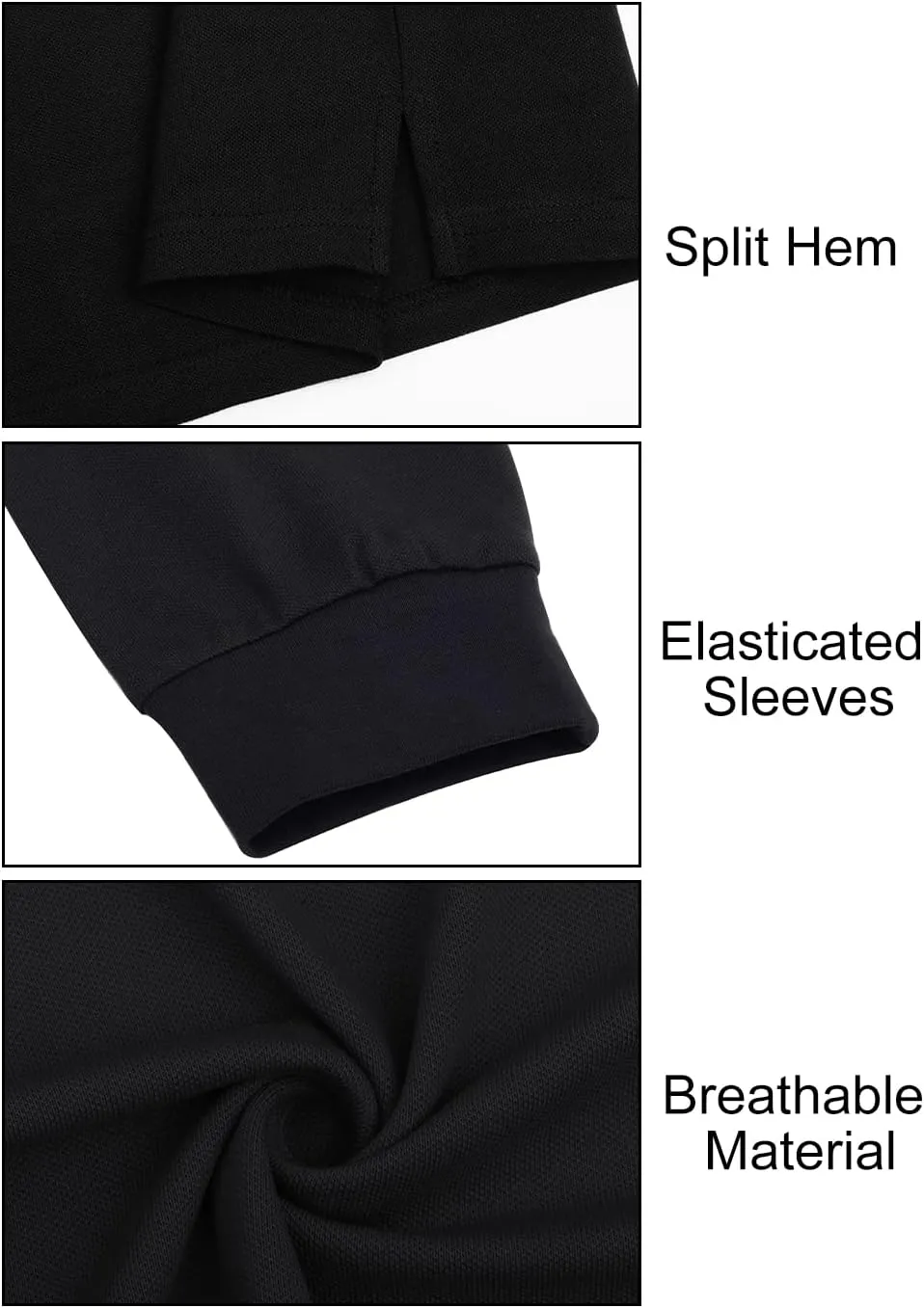 Mens Polo Shirts Long Sleeve Casual Plaid Collar Golf Shirt for Men Slim Fit Cotton Polo T Shirts Top