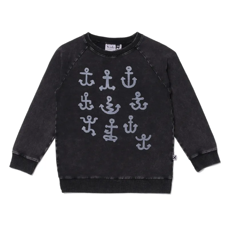 Minti Active Anchors Crew - Black Wash