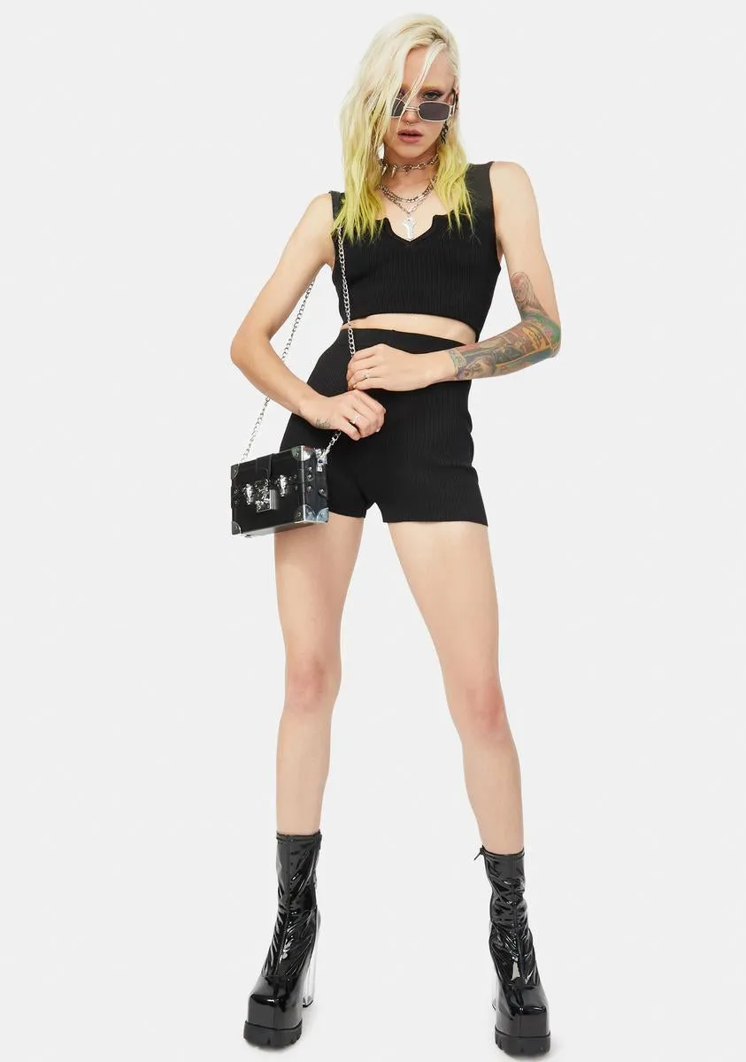 Night Interesting Stuff Knitted Shorts Set