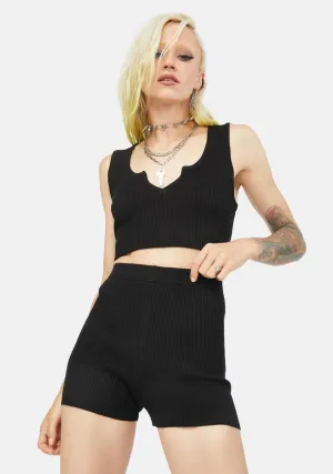 Night Interesting Stuff Knitted Shorts Set