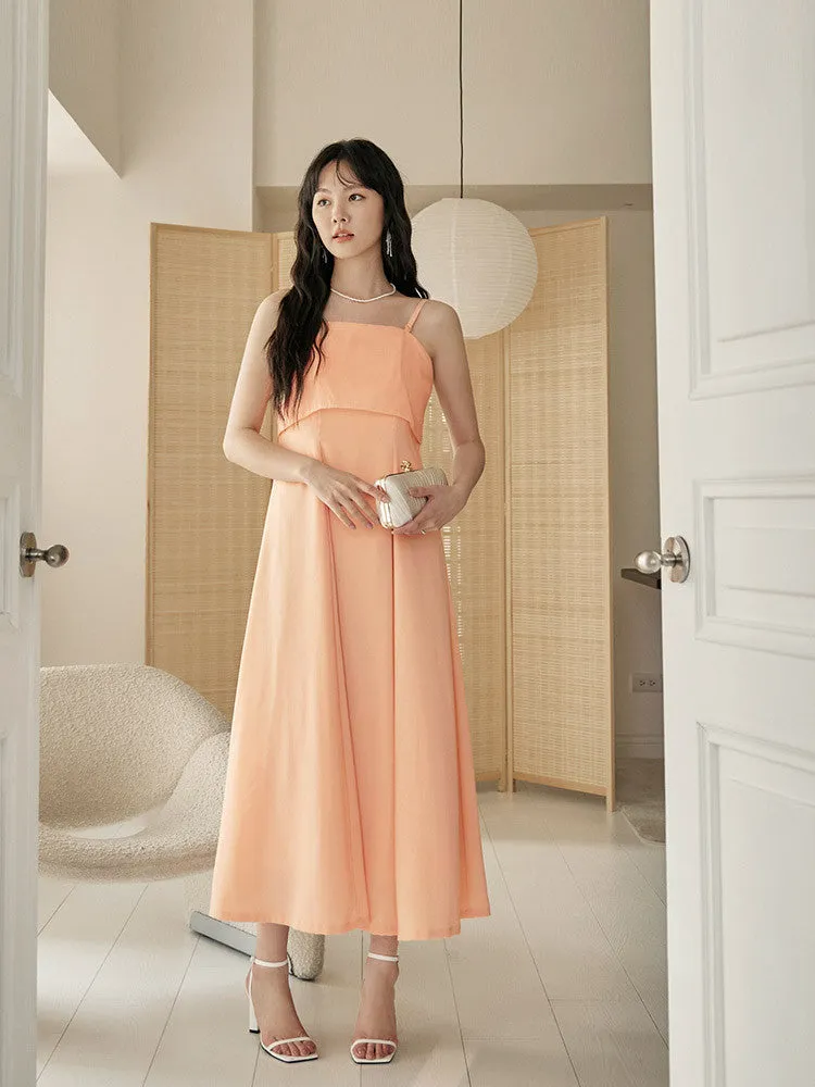 Party Strap Layered Long Maxi Dress