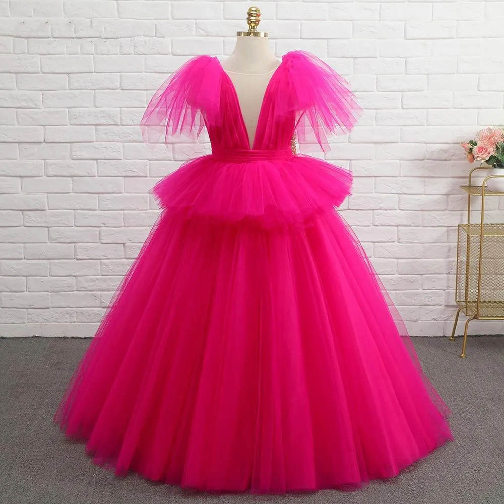 Plus Size Lace Flower Girl Party Dress