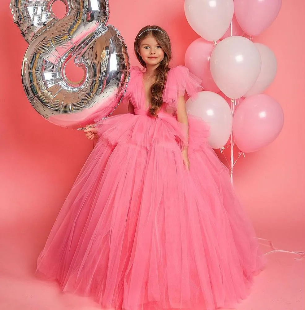 Plus Size Lace Flower Girl Party Dress