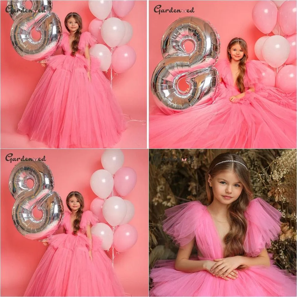 Plus Size Lace Flower Girl Party Dress