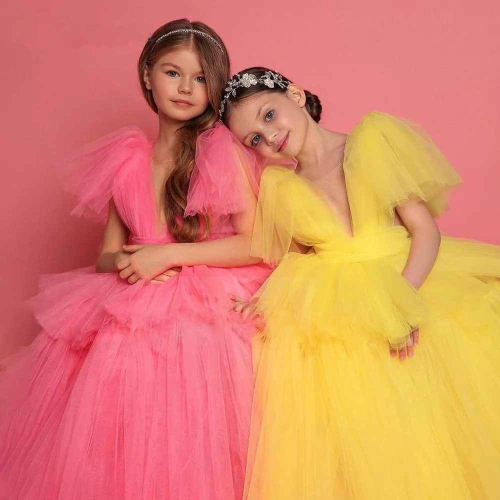 Plus Size Lace Flower Girl Party Dress