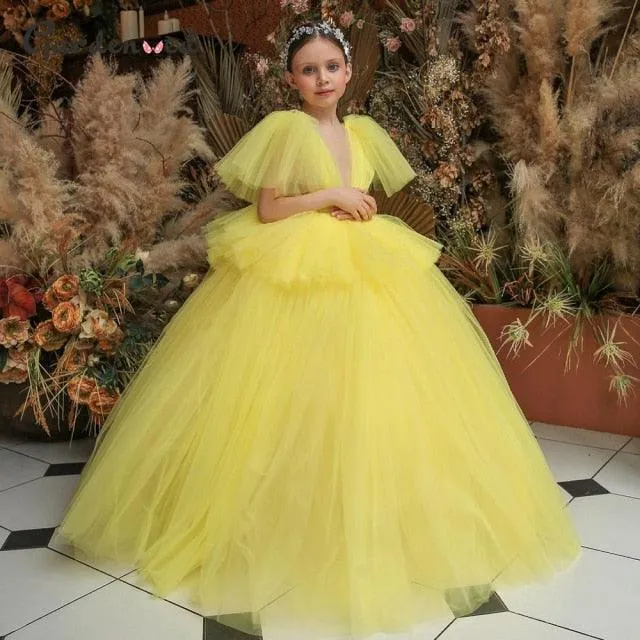 Plus Size Lace Flower Girl Party Dress
