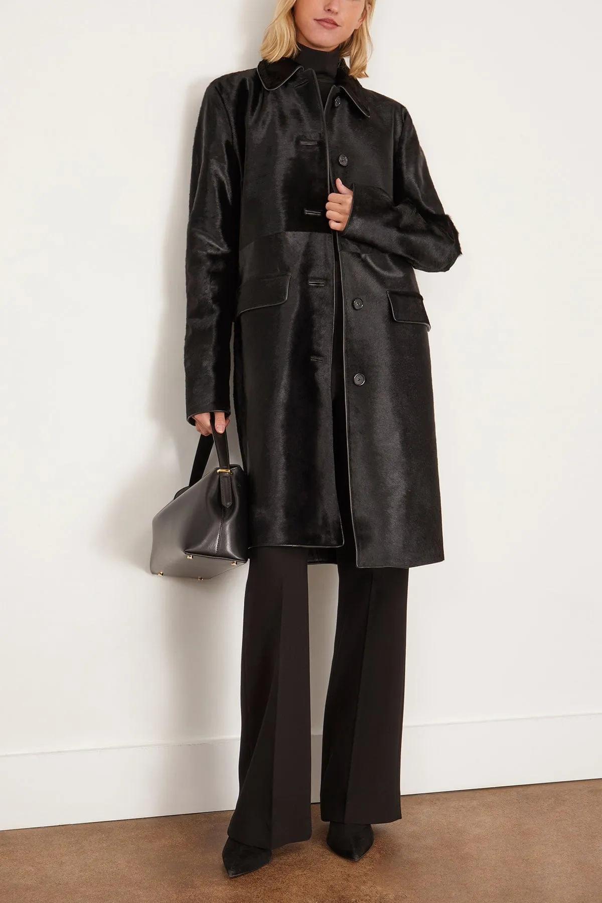 Pony Hair Coat in Black