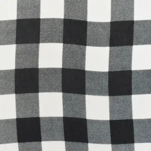 Pure Black-White Check Pattern Printed Poly Chiffon Woven Fabric