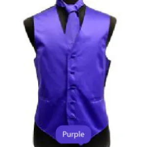 Purple Mens Solid Vest