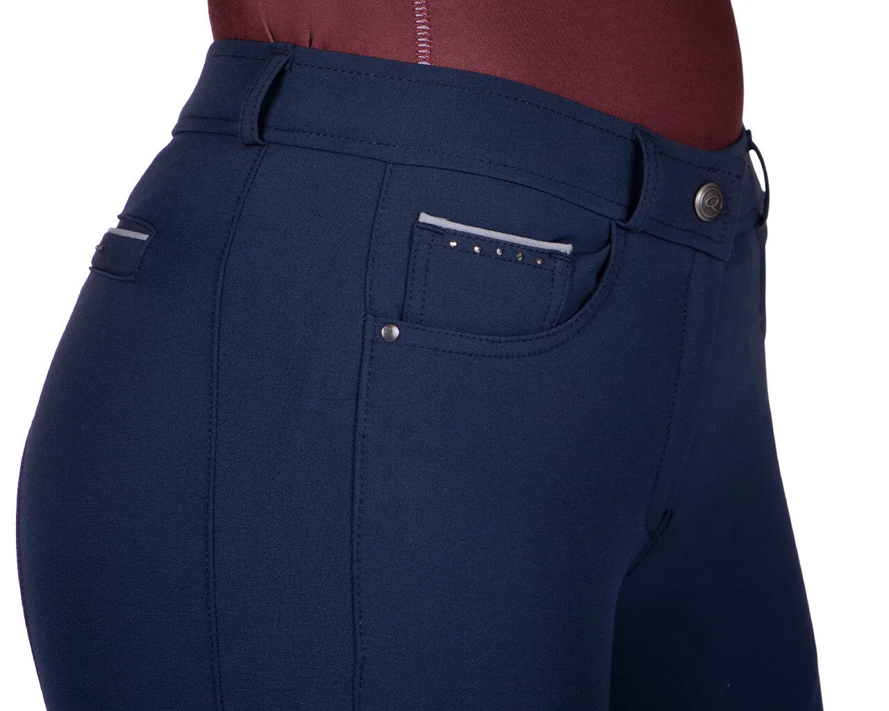 QHP Wmn Breeches Qiara Leg Grip Navy