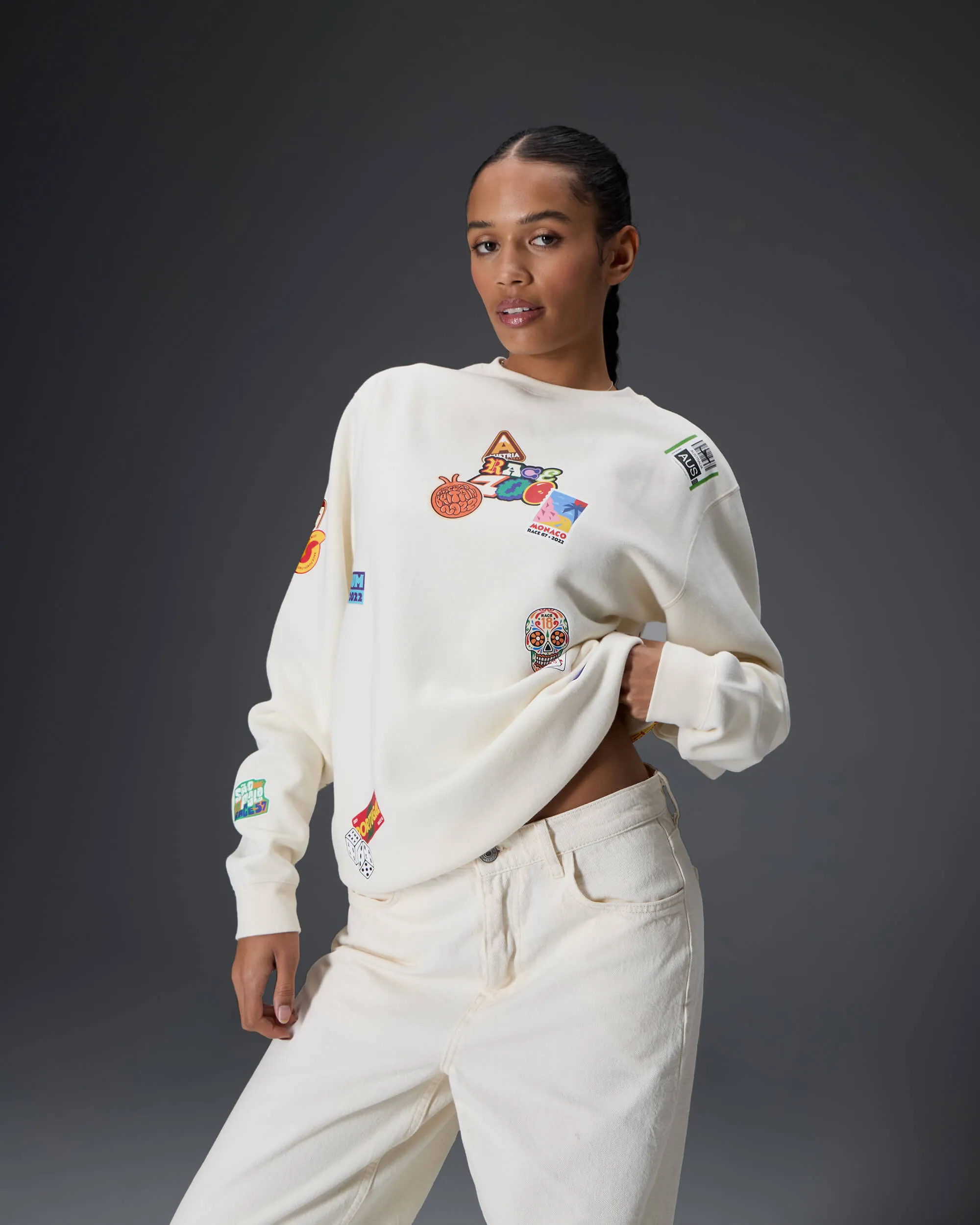 RACE 100 SWEATSHIRT - CREAM