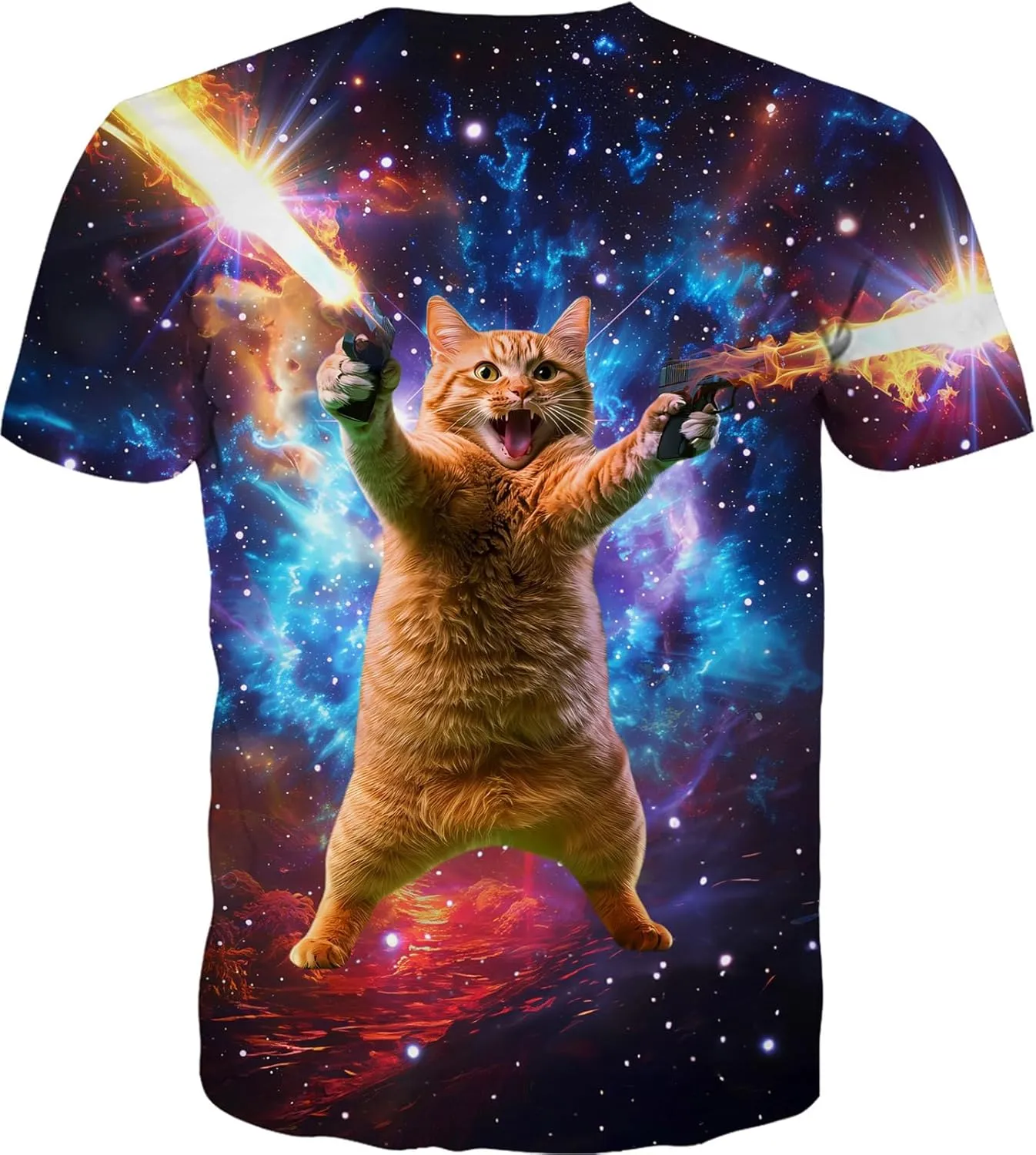 RAISEVERN Mens T-Shirts Cool Novelty Crewneck Short Sleeve Funny Graphic Top Casual Tees for Women