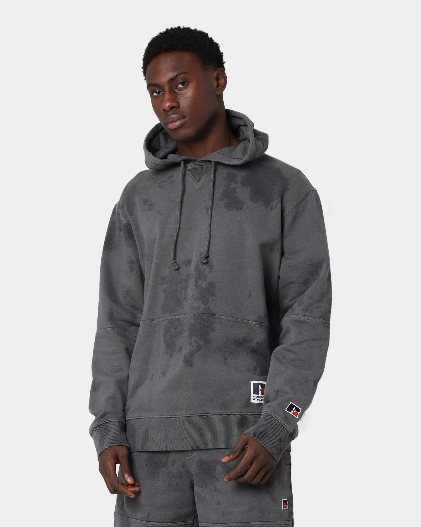 Russell Athletic Eagle R Tie Dye Hoodie Asphalt
