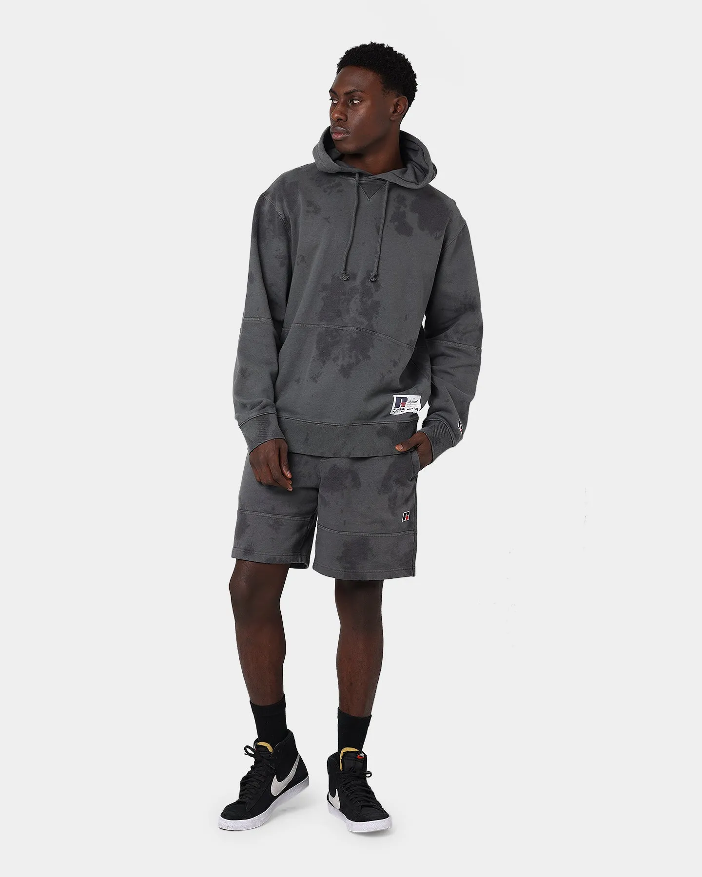 Russell Athletic Eagle R Tie Dye Hoodie Asphalt