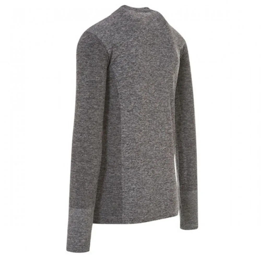 Trespass Timo Mens Active Base Layer Top - Black Marl