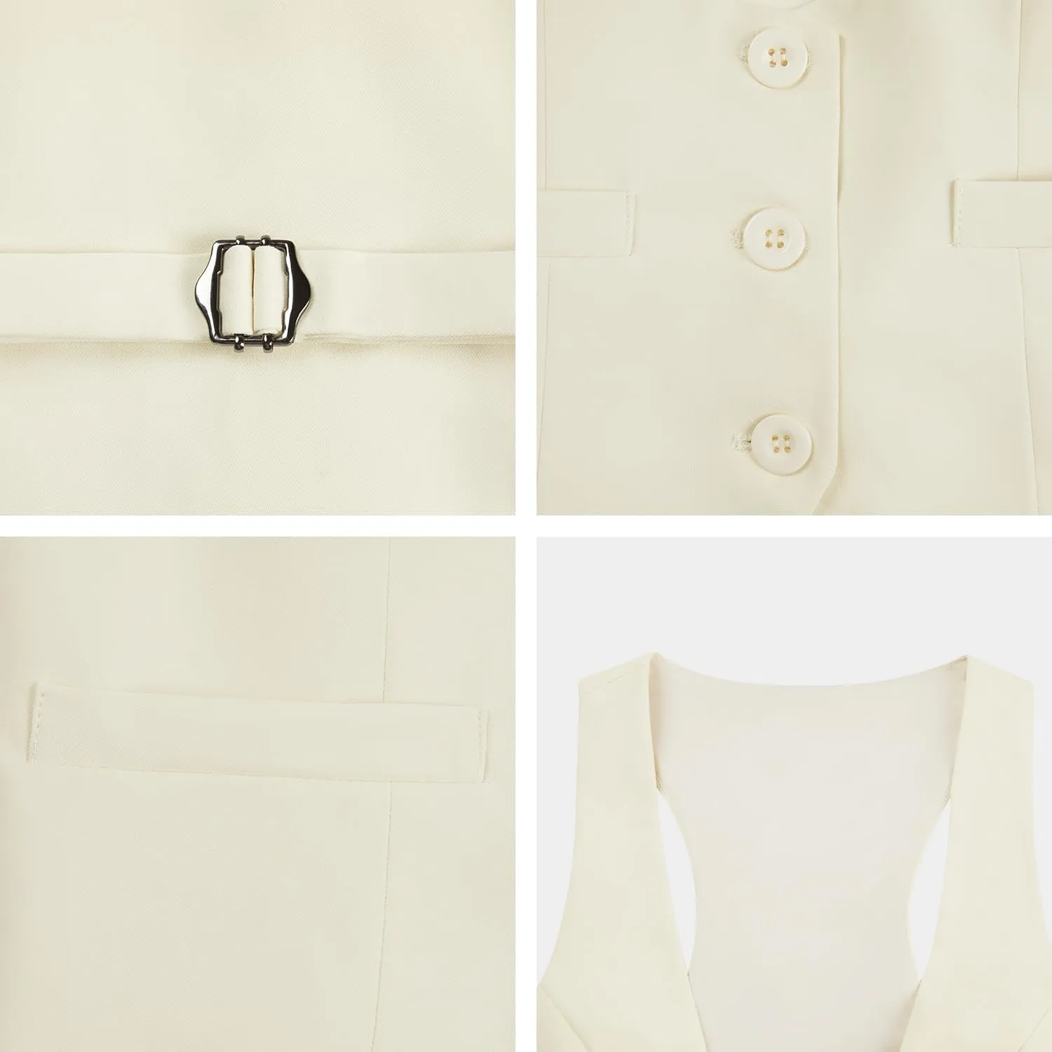 V VOCNI Suit Vest for Women Waistcoat Vintage Steampunk Dressy Casual Racerback Vest Jacket
