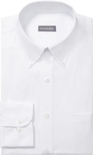 Van Heusen Men's Pinpoint Regular Fit Solid Button Down Collar Dress Shirt - Amazon Exclusive