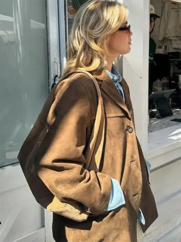 Vintage Business Casual Faux Suede Coat