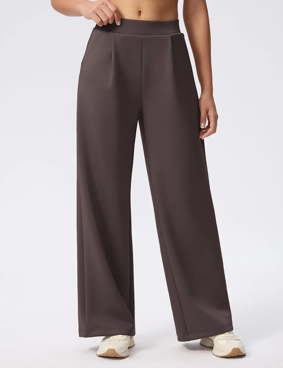Wide Leg Pants for Women High Waist Relaxed Dress Pants with Pockets 30"