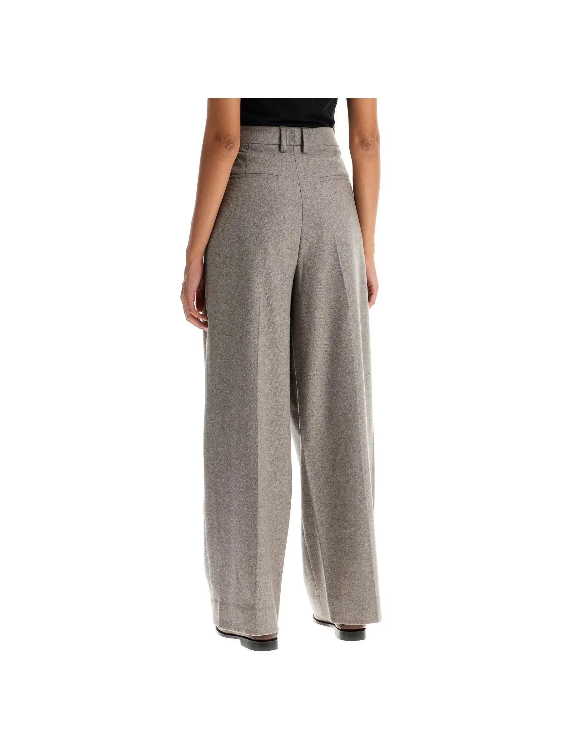 Wide Leg Trousers in Flannel
