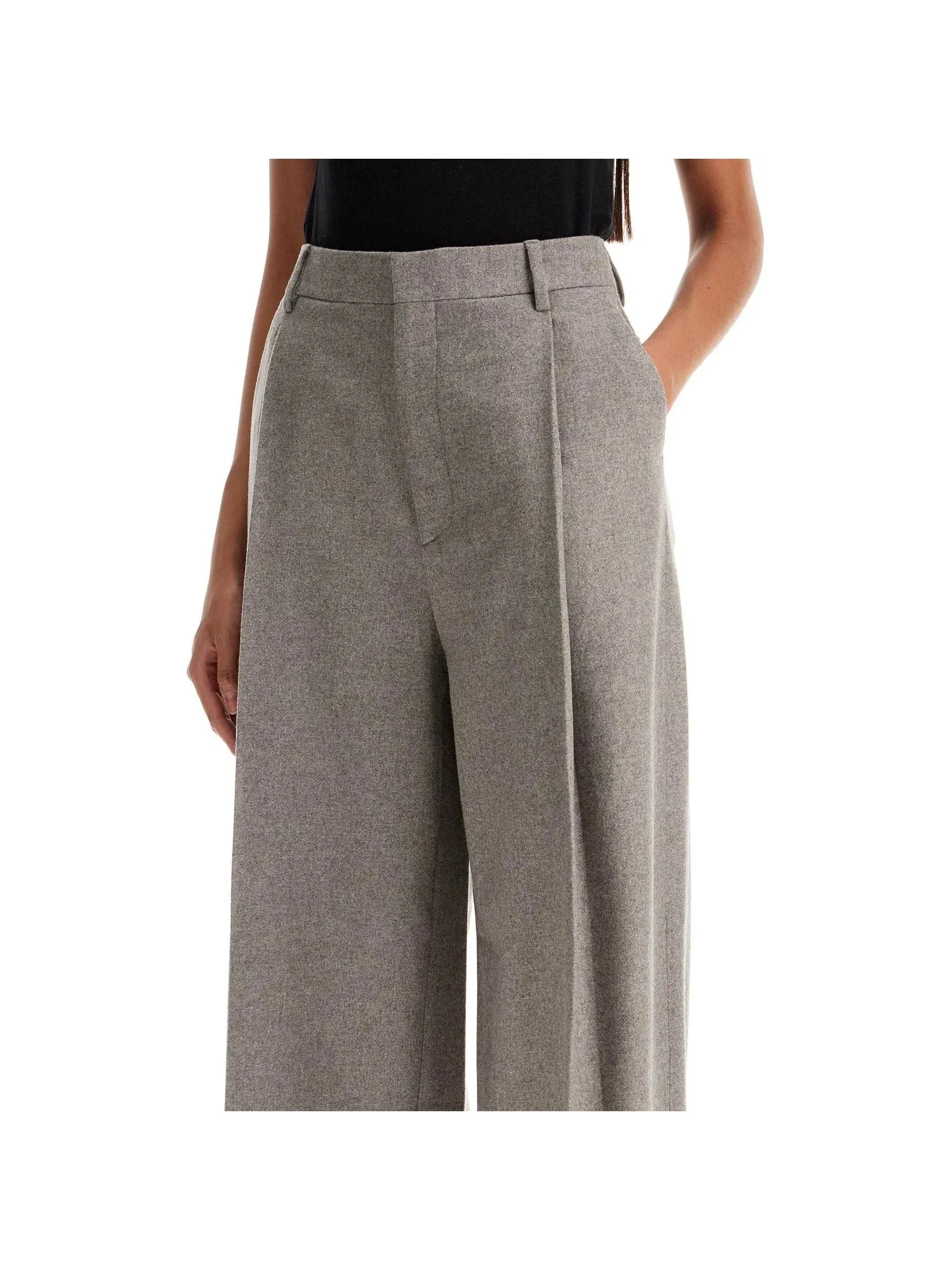 Wide Leg Trousers in Flannel