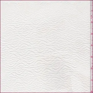 Winter White Deco Lattice Embossed Chiffon Fabric